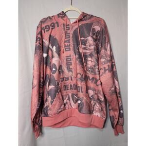Marvel Men's Deadpool Hoodie All Over Print Size Large (42-44)(582-83)